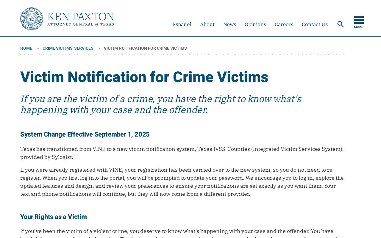Texas notice replacing VINELink for Rusk County release alerts
